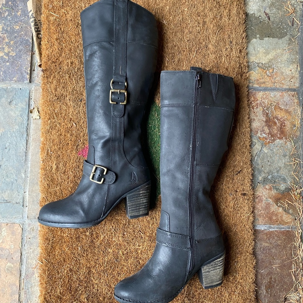 Hush Puppies Black Heeled Boots
